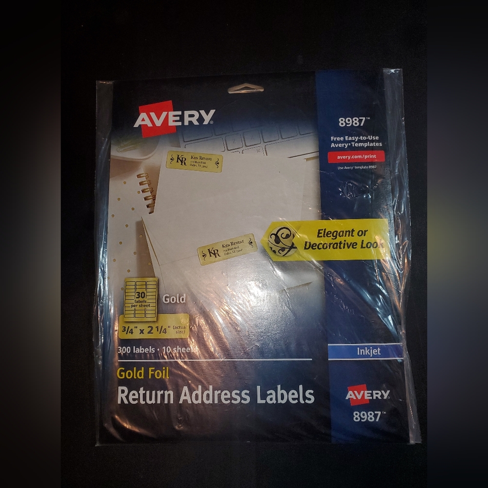 Avery Gold Foil Address Labels 300ct